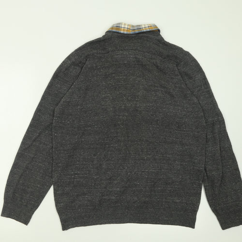 North Coast Womens Grey Collared  Acrylic Pullover Jumper Size L