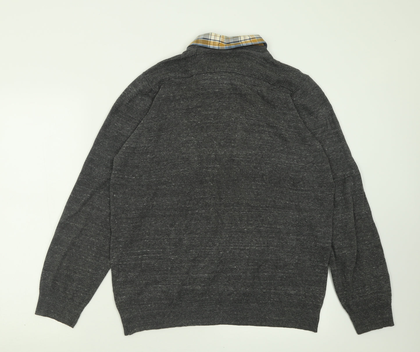 North Coast Womens Grey Collared  Acrylic Pullover Jumper Size L
