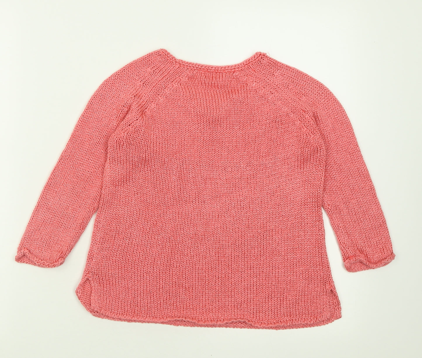 GEPRGE Girls Pink Crew Neck  Acrylic Pullover Jumper Size 8-9 Years  Pullover