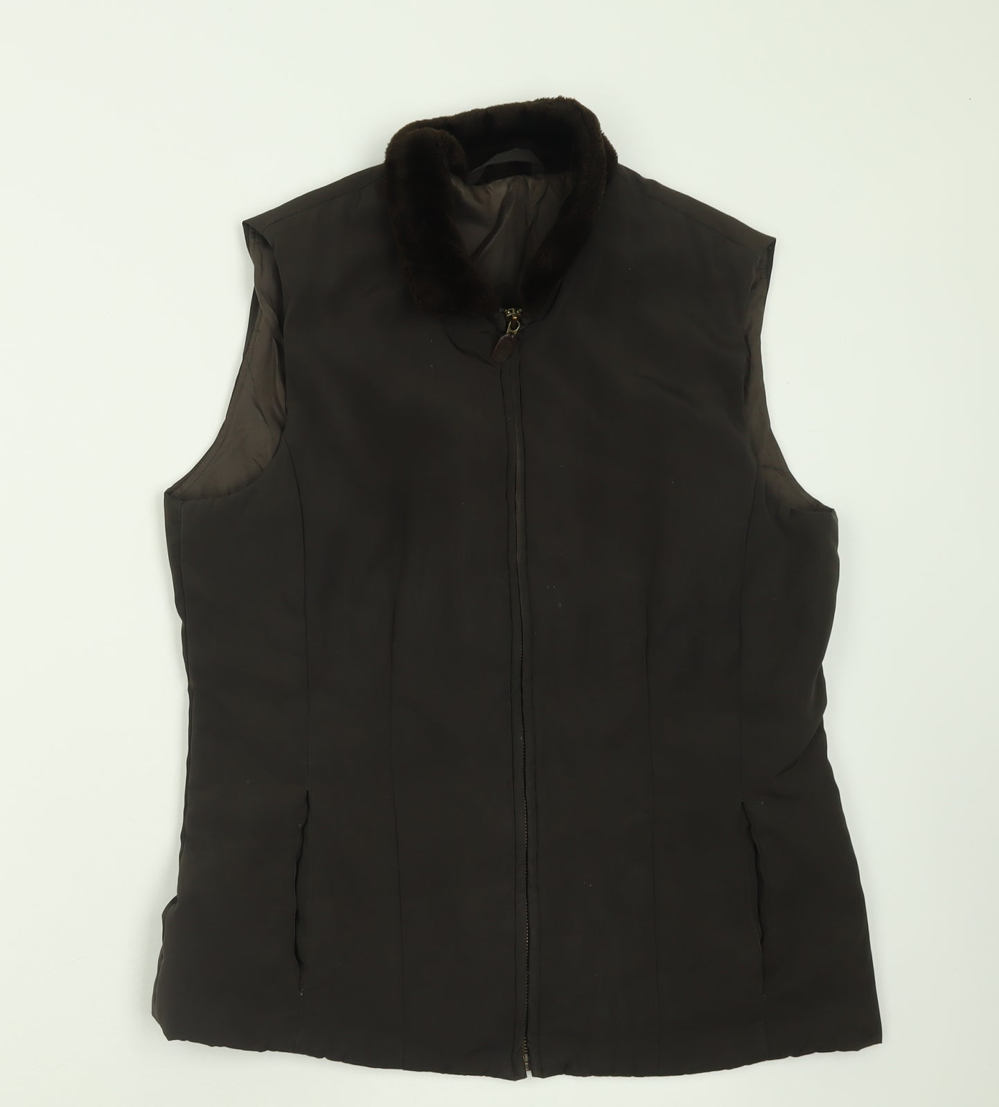 Preworn Womens Brown   Gilet Jacket Size 10  Zip