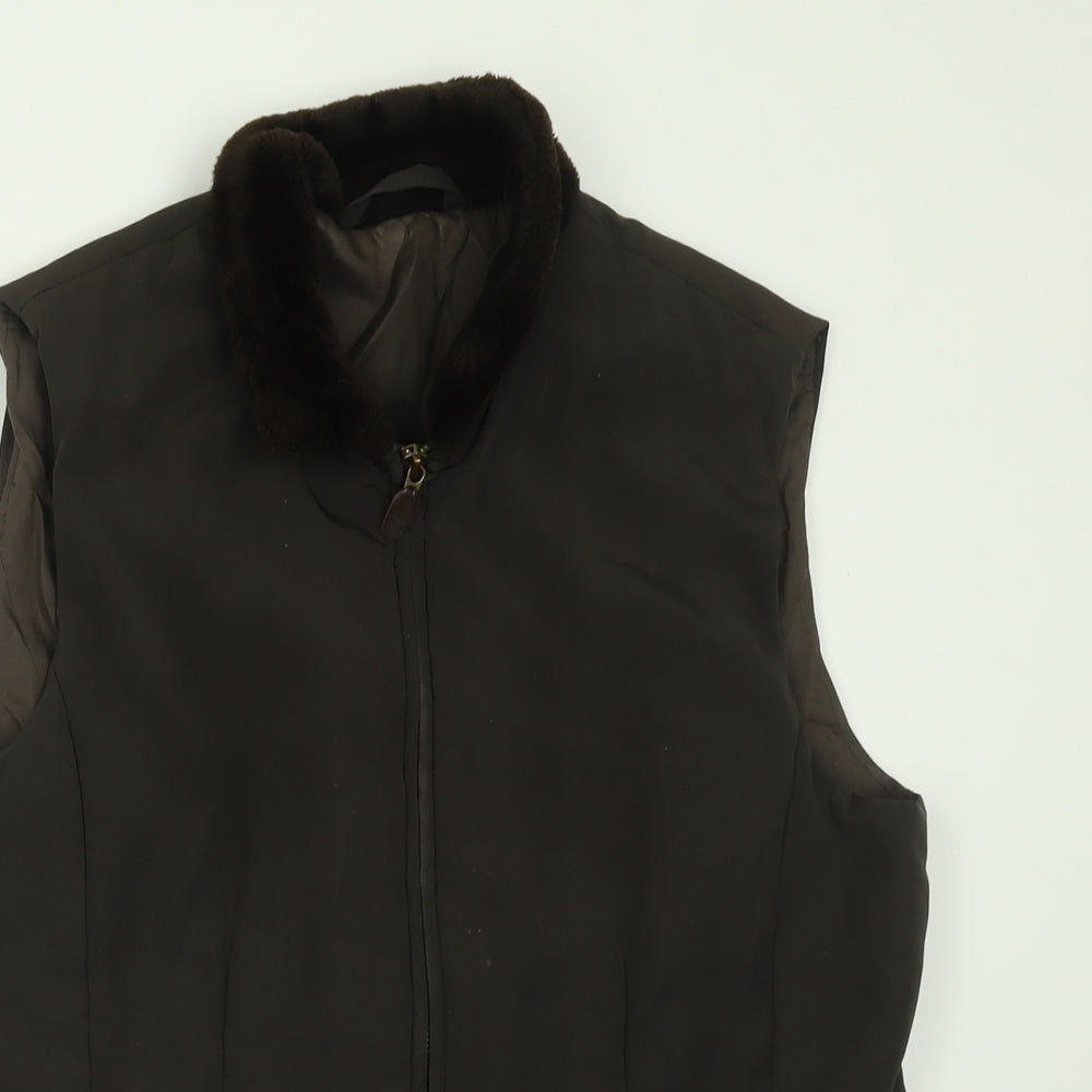 Preworn Womens Brown   Gilet Jacket Size 10  Zip