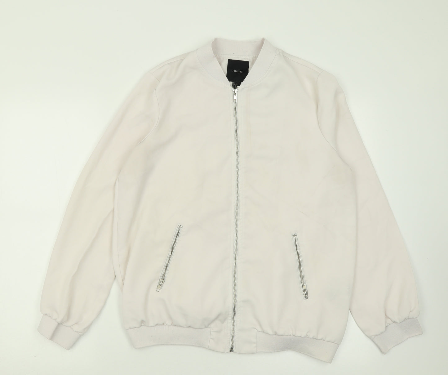 FOREVER 21 Womens Pink   Bomber Jacket Jacket Size L  Zip