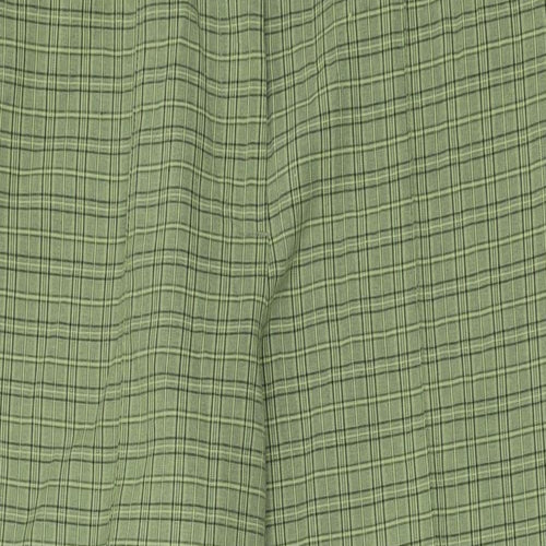 Primark Womens Green Plaid Polyester Trousers  Size 18 L29 in Regular Button