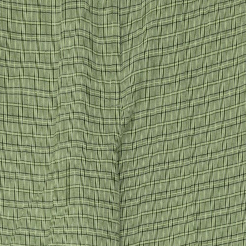 Primark Womens Green Plaid Polyester Trousers  Size 18 L29 in Regular Button