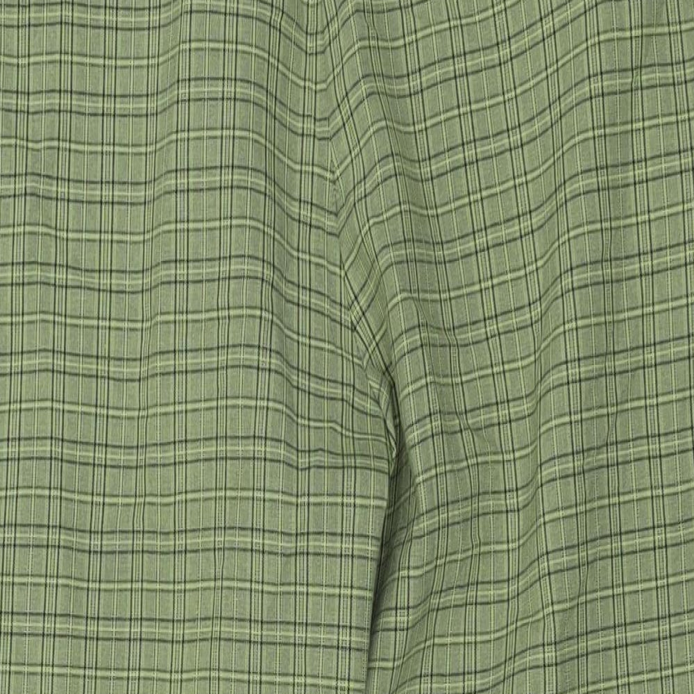 Primark Womens Green Plaid Polyester Trousers  Size 18 L29 in Regular Button