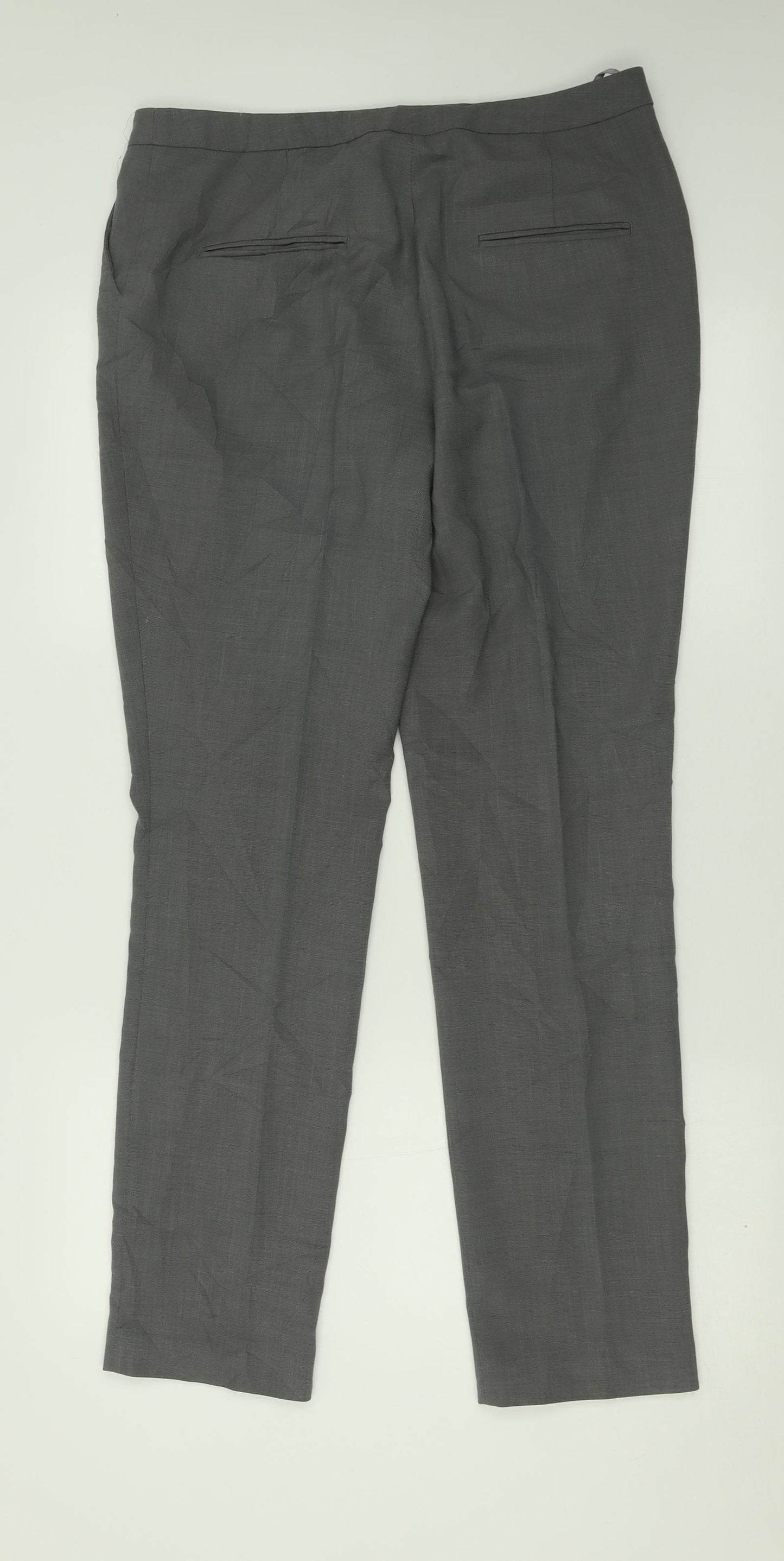 NEXT Womens Grey  Polyester Trousers  Size 10 L32 in Regular Hook & Eye
