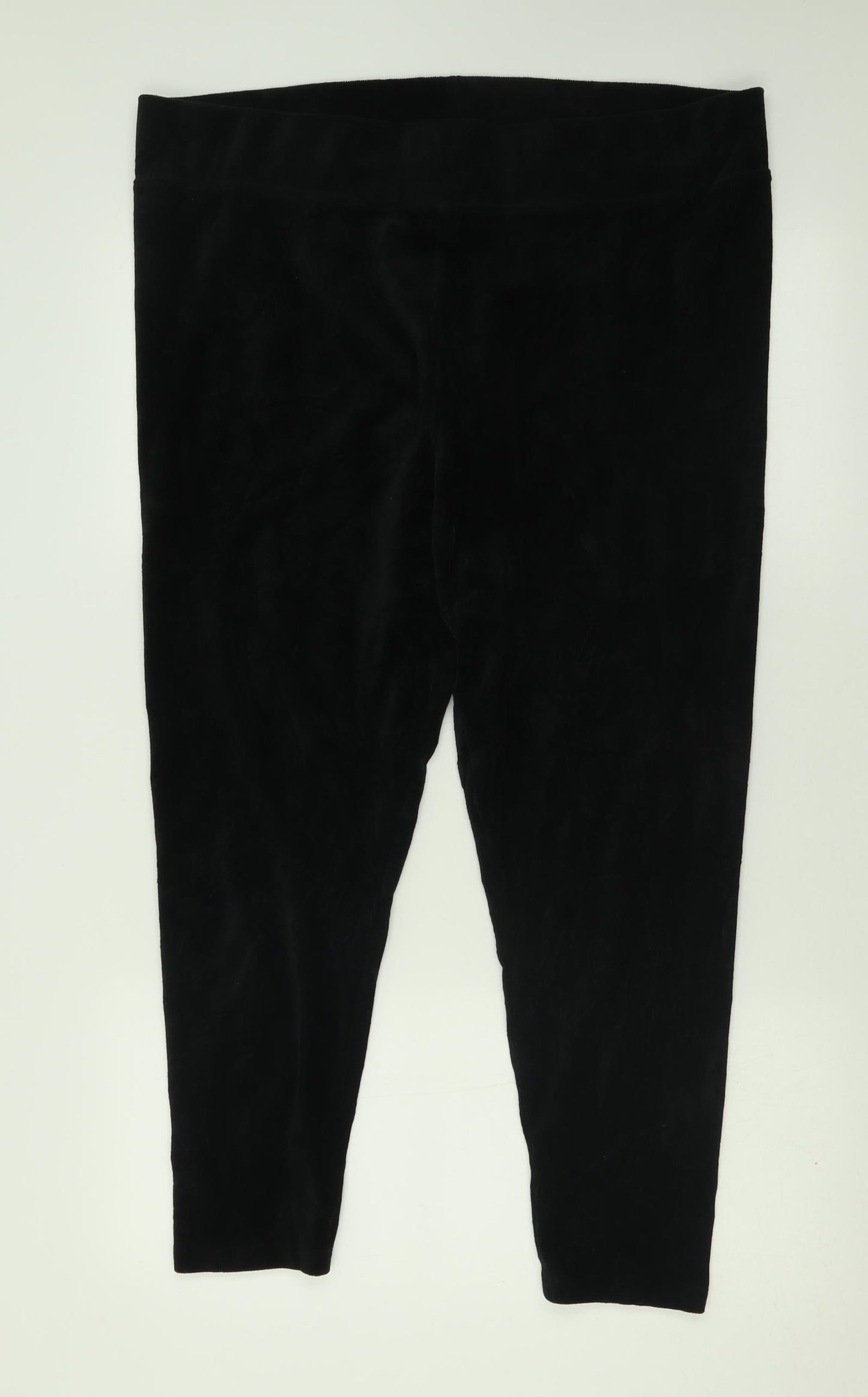 Marks and Spencer Womens Black  Polyester Capri Trousers Size 20 L26 in Regular