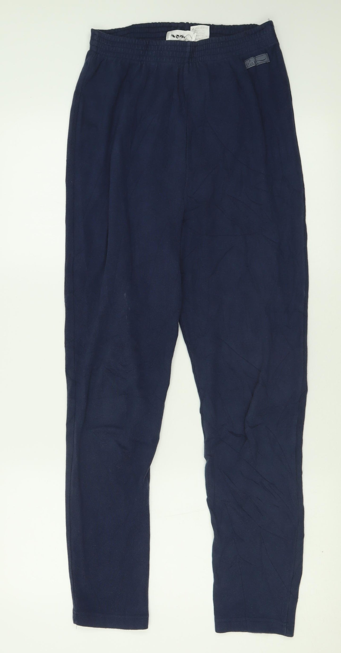 DASH Womens Blue  Cotton Jogger Trousers Size 8 L28 in Regular