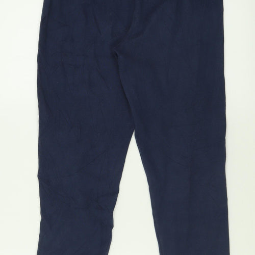 DASH Womens Blue  Cotton Jogger Trousers Size 8 L28 in Regular
