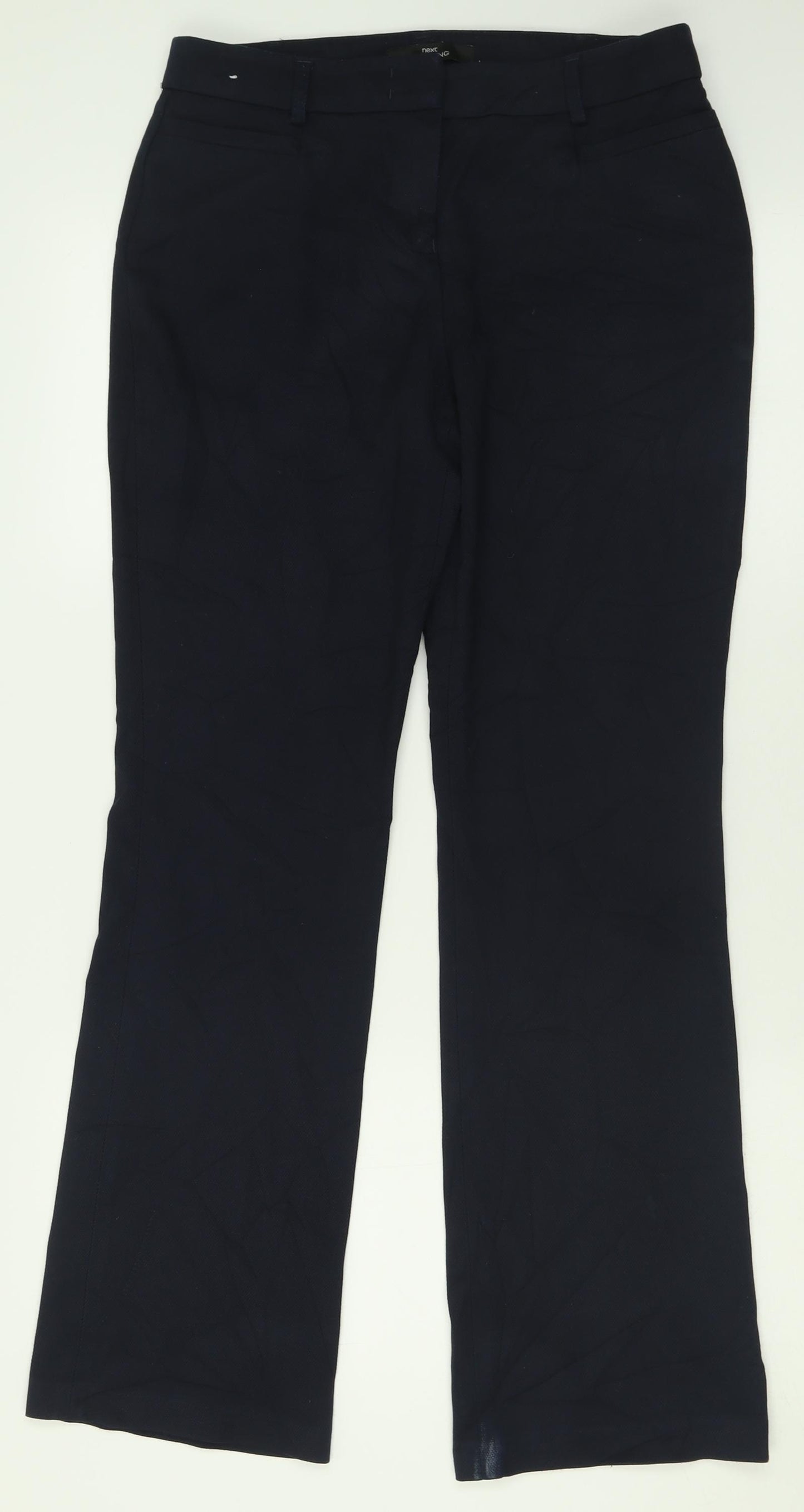 NEXT Womens Blue  Polyester Trousers  Size 8 L30 in Regular Hook & Eye