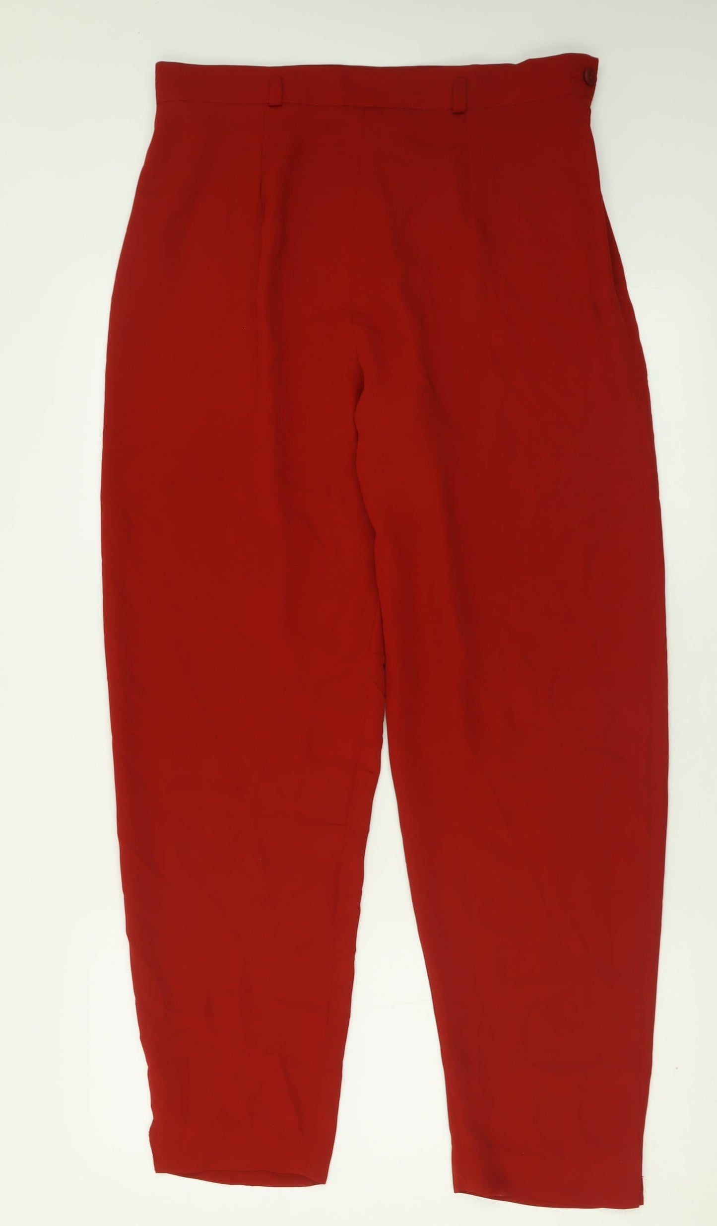 Preworn Womens Red  Polyester Trousers  Size 10 L30 in Regular Button