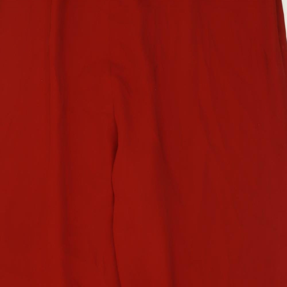 Preworn Womens Red  Polyester Trousers  Size 10 L30 in Regular Button