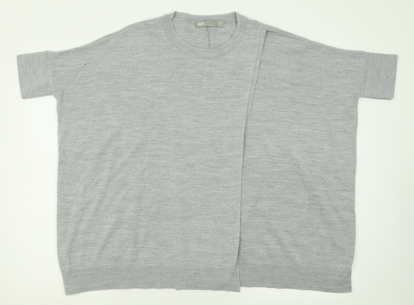 ASOS Womens Grey Crew Neck  Acrylic Pullover Jumper Size 6