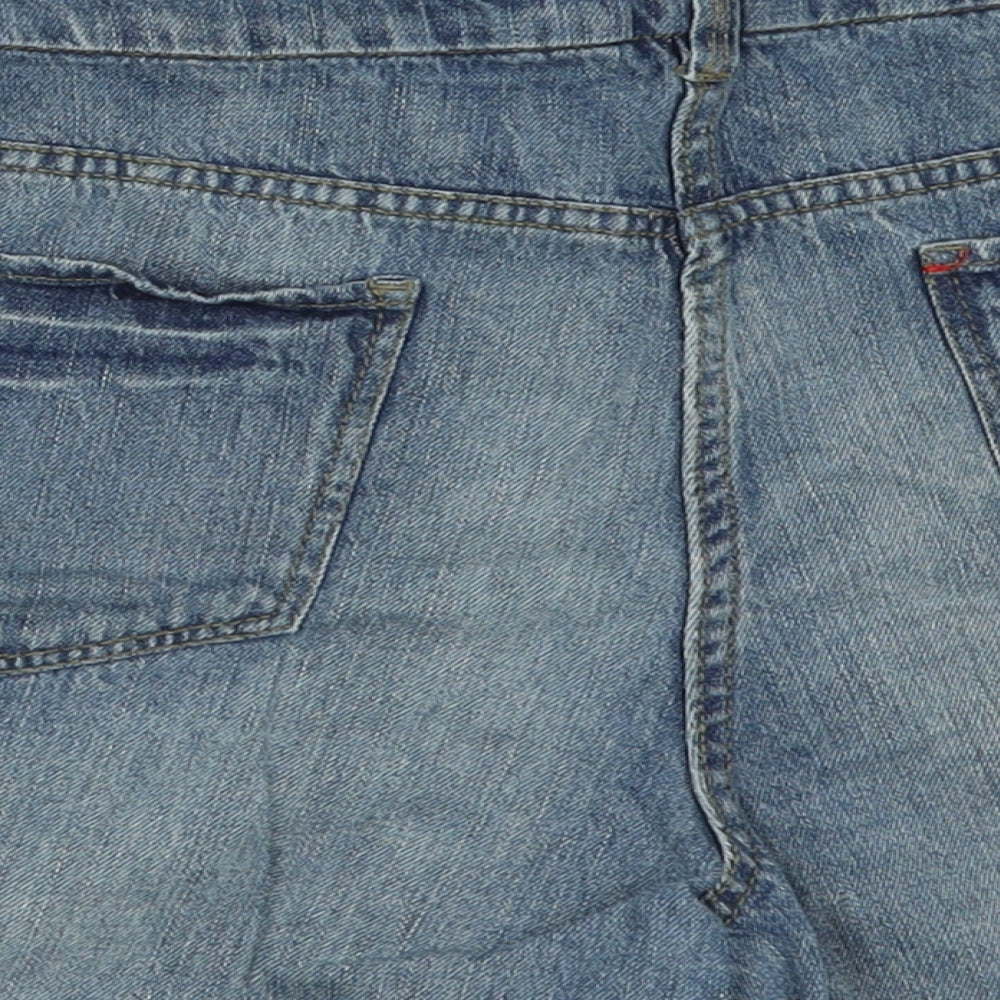 Papaya Womens Blue  Cotton Boyfriend Shorts Size 18 L5 in Regular Button