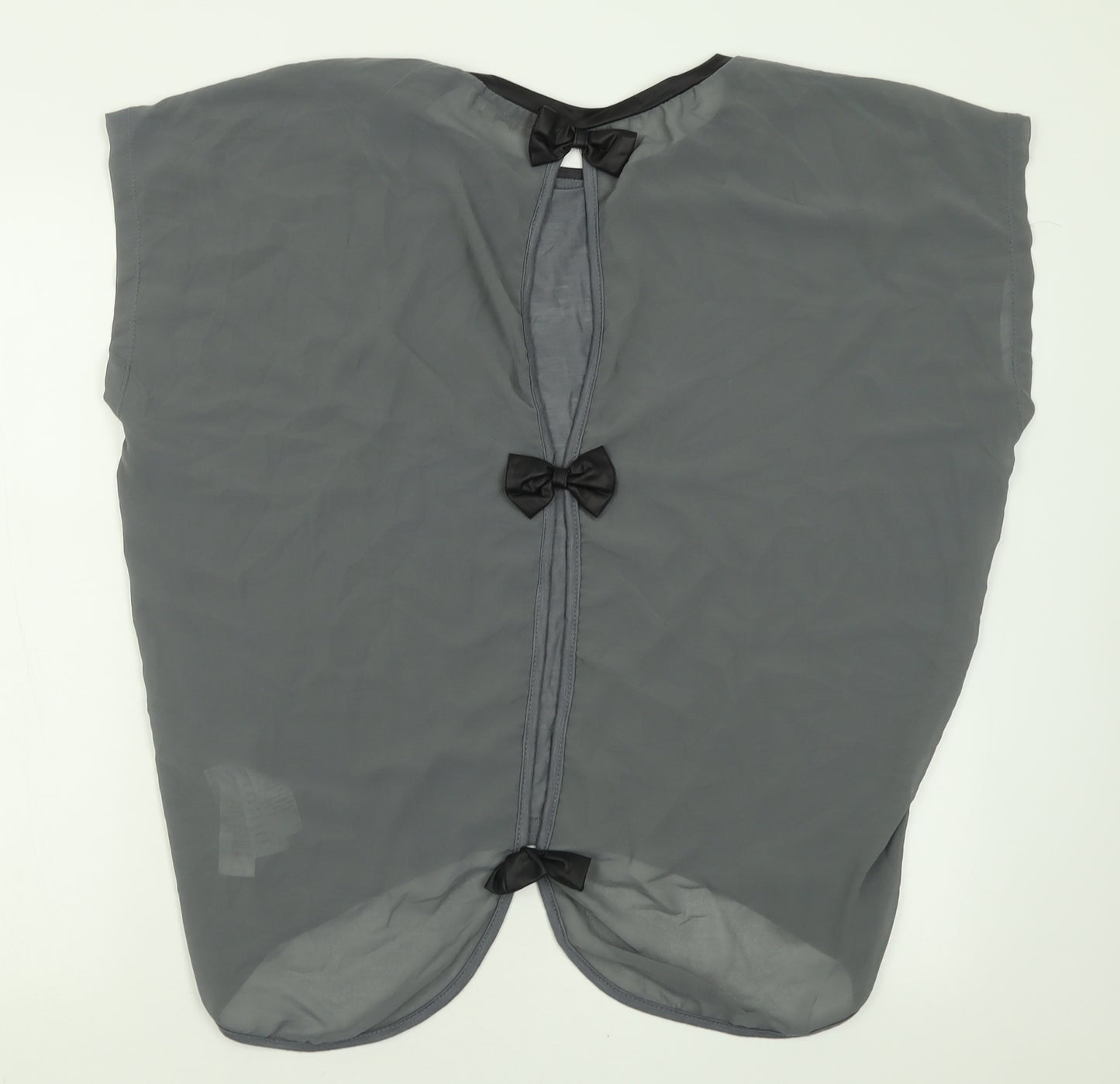 New Look Womens Grey  Polyester Basic T-Shirt Size S Crew Neck