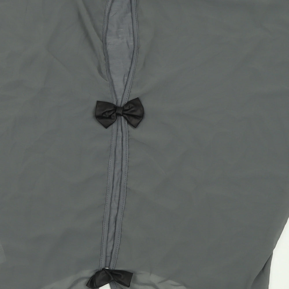 New Look Womens Grey  Polyester Basic T-Shirt Size S Crew Neck