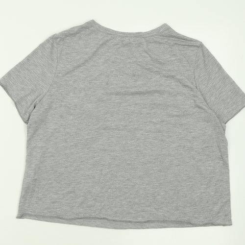 Atmosphere Womens Grey  Polyester Cropped T-Shirt Size 16 Crew Neck
