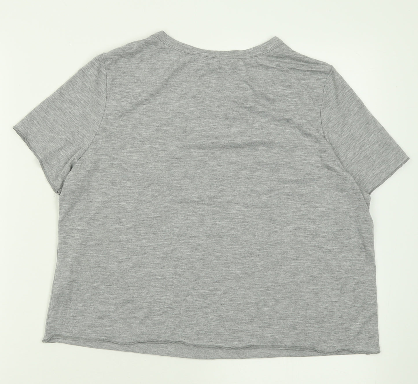 Atmosphere Womens Grey  Polyester Cropped T-Shirt Size 16 Crew Neck