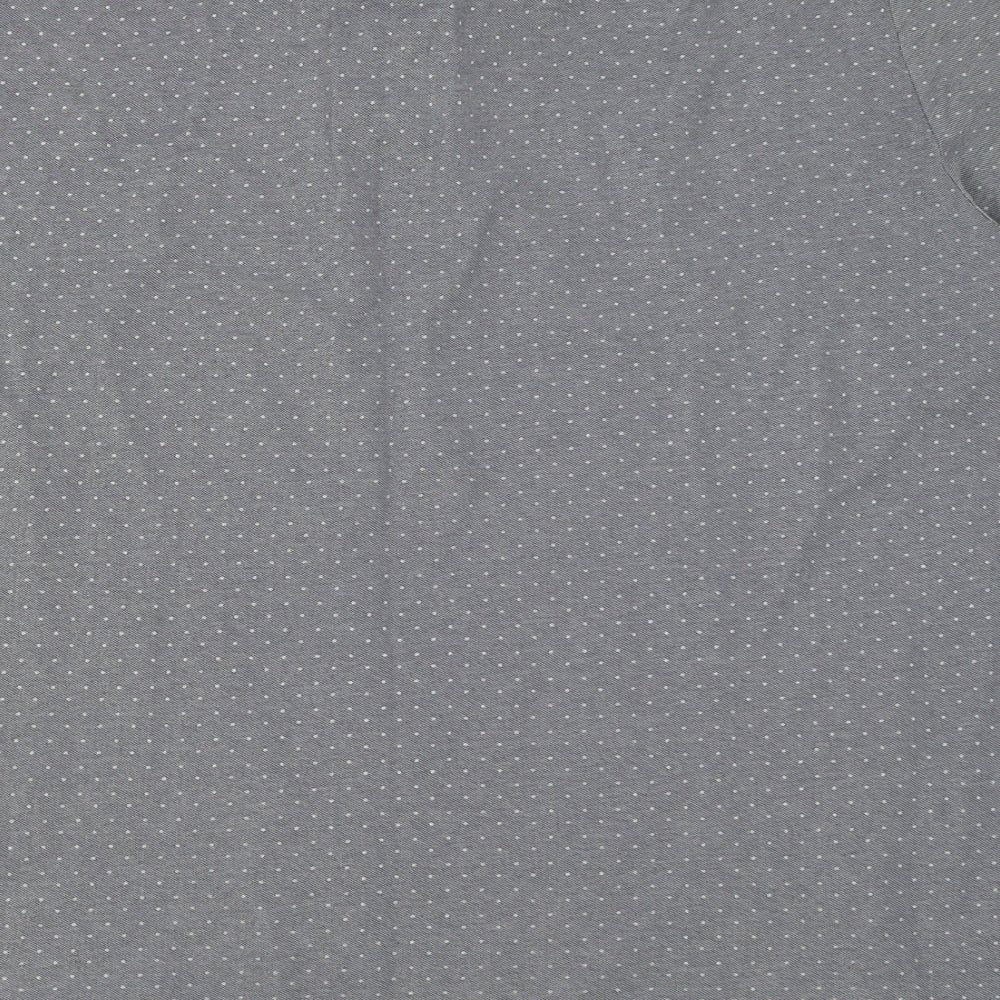 Easy Mens Grey Geometric Cotton  Polo Size 2XL Collared Button