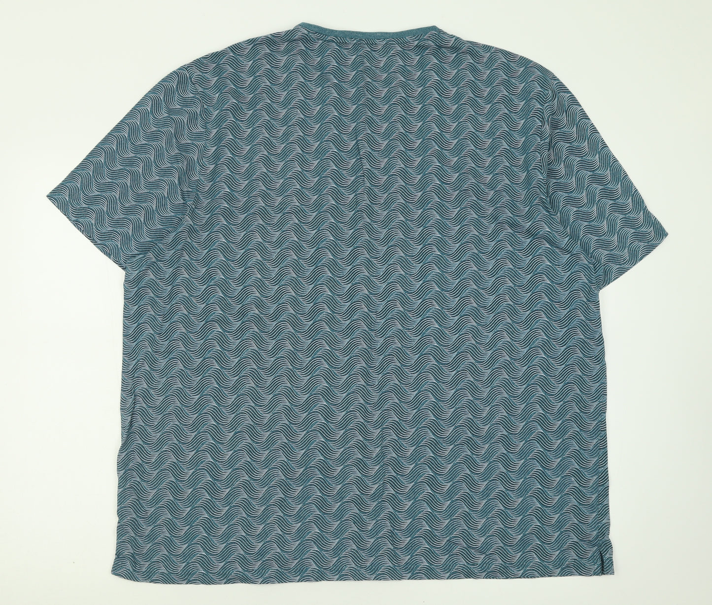 George Mens Blue Geometric Cotton  T-Shirt Size 3XL Crew Neck