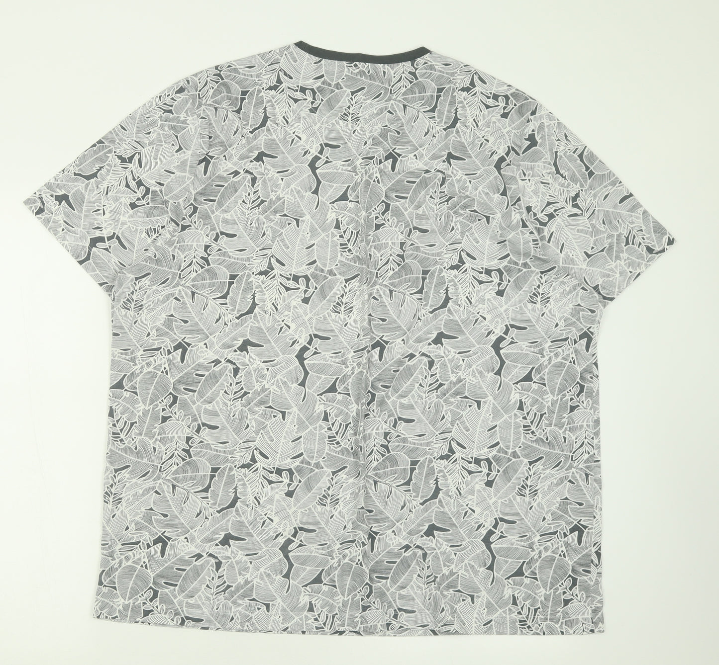 Easy Mens Grey Geometric Cotton  T-Shirt Size 2XL Crew Neck