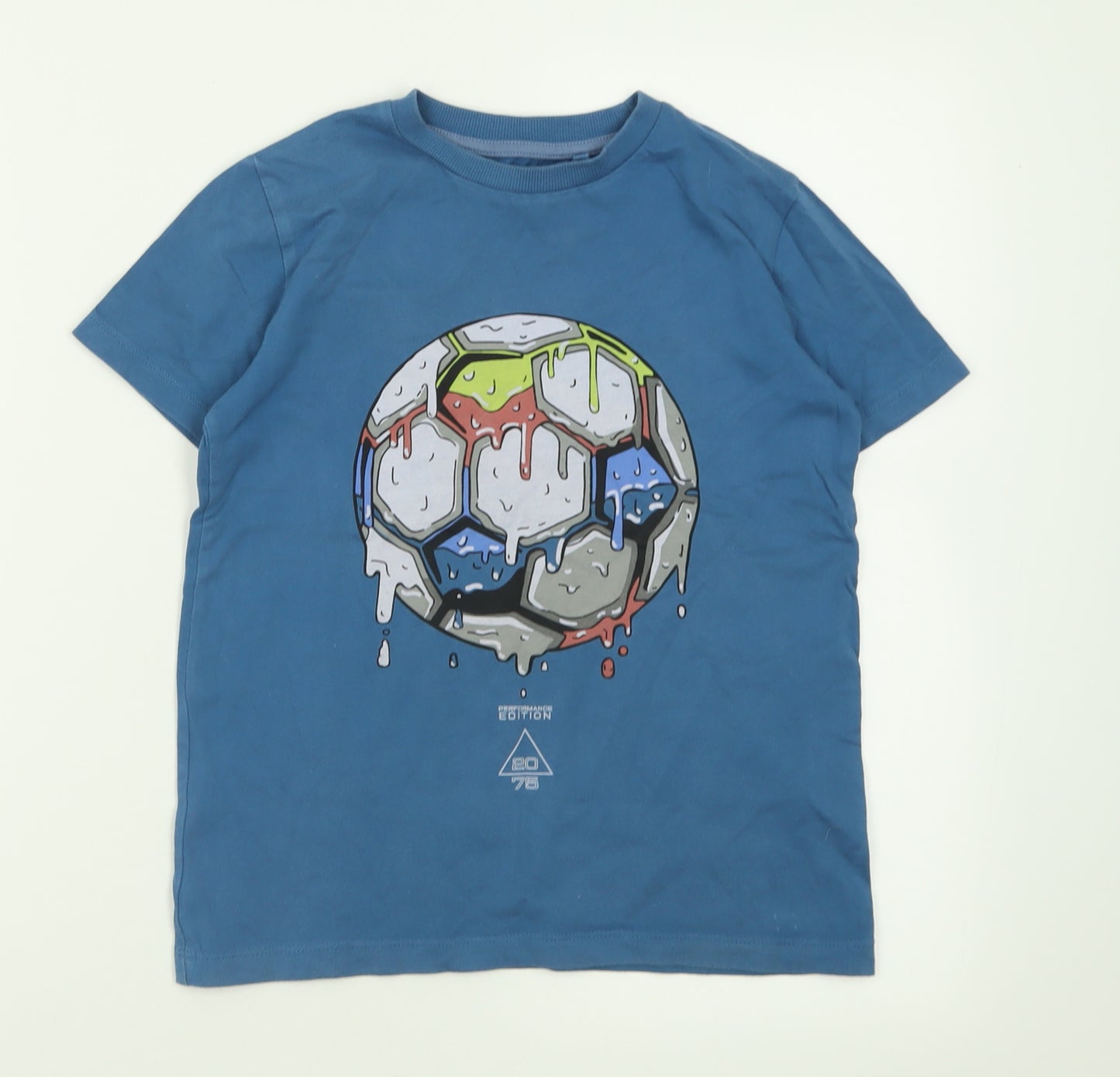 NEXT Boys Blue  Cotton Basic T-Shirt Size 8 Years Crew Neck Pullover