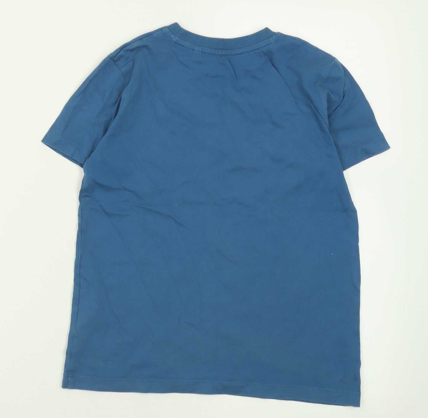 NEXT Boys Blue  Cotton Basic T-Shirt Size 8 Years Crew Neck Pullover