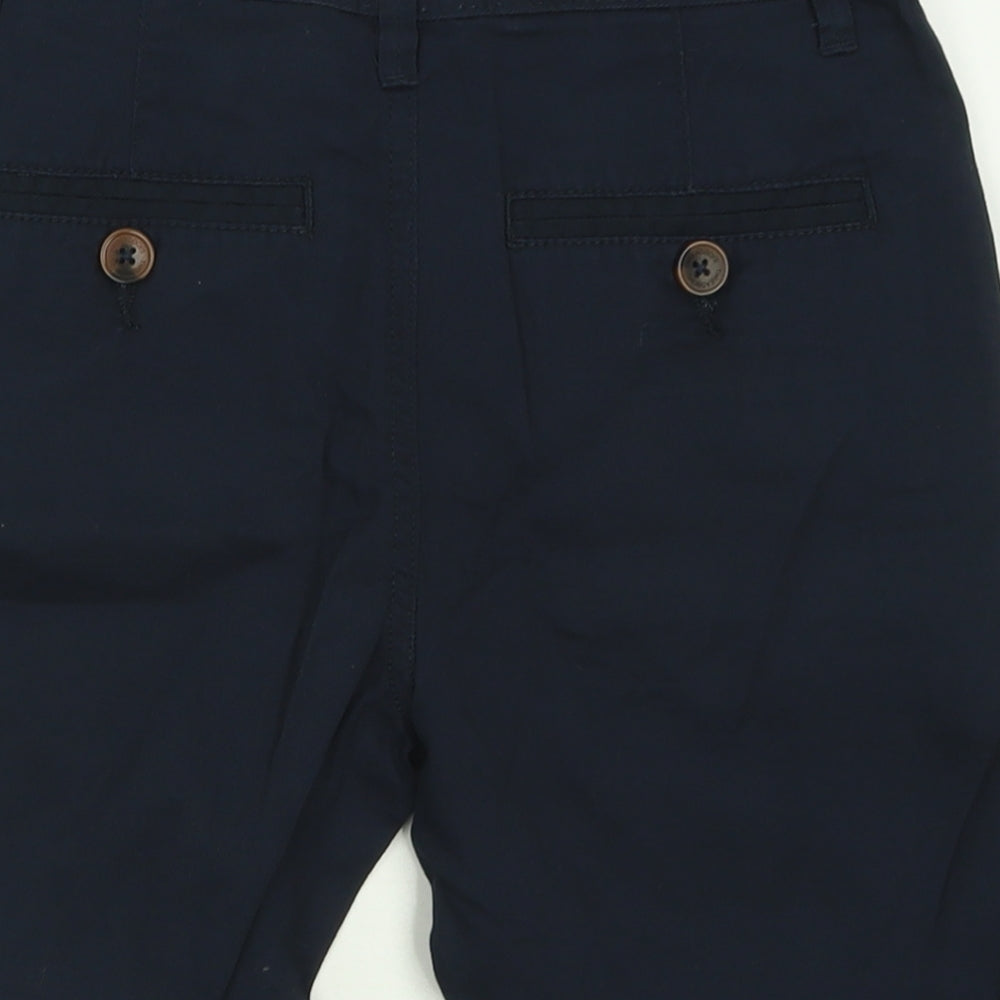 Threadboys Boys Blue Striped Cotton Bermuda Shorts Size 9-10 Years  Regular Buckle