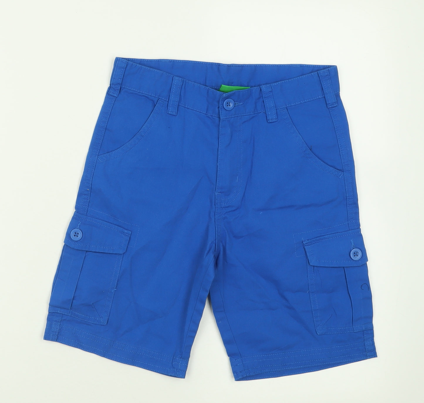 Mountain Warehouse Boys Blue  Cotton Cargo Shorts Size 9-10 Years  Regular Buckle