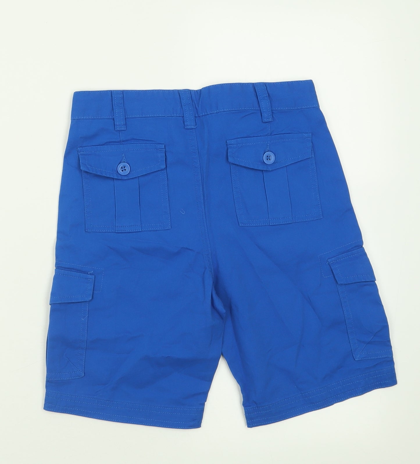 Mountain Warehouse Boys Blue  Cotton Cargo Shorts Size 9-10 Years  Regular Buckle