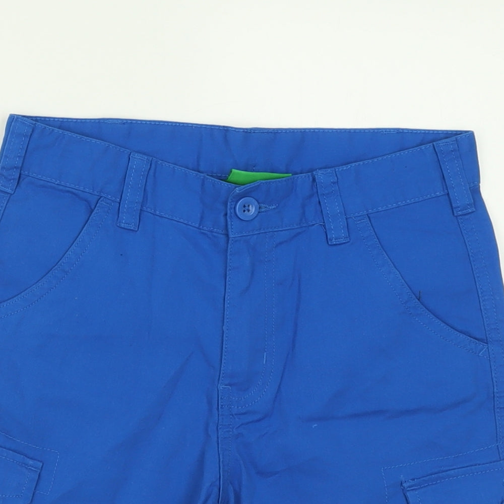 Mountain Warehouse Boys Blue  Cotton Cargo Shorts Size 9-10 Years  Regular Buckle