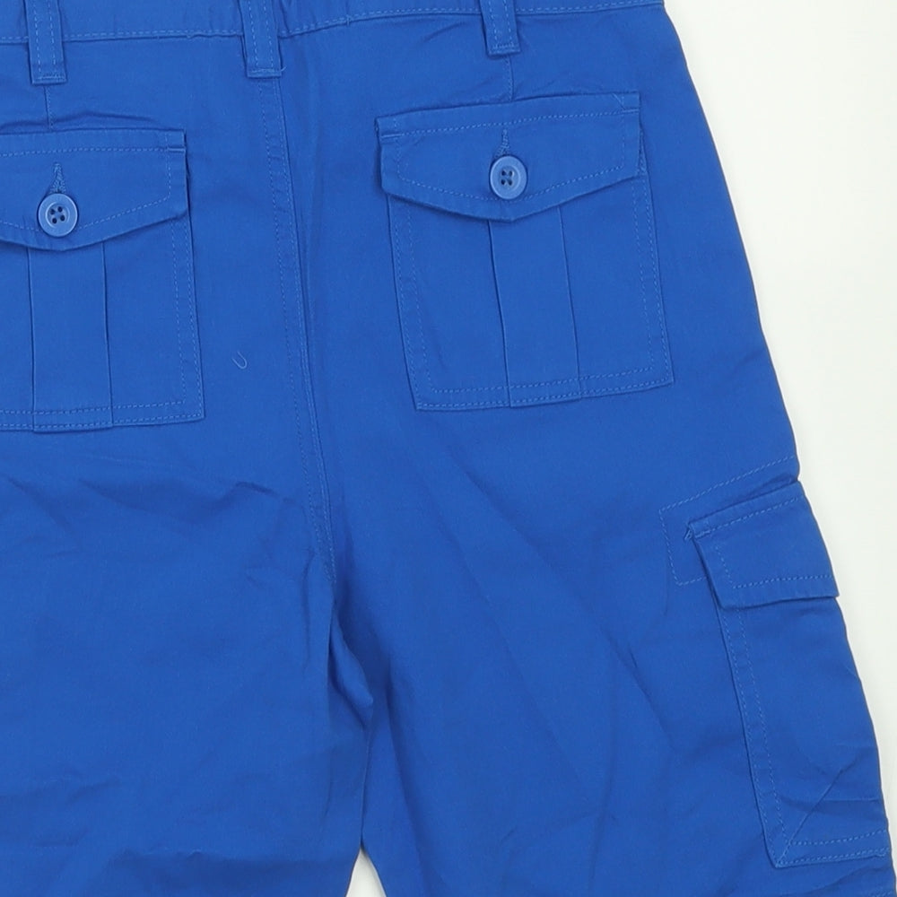 Mountain Warehouse Boys Blue  Cotton Cargo Shorts Size 9-10 Years  Regular Buckle