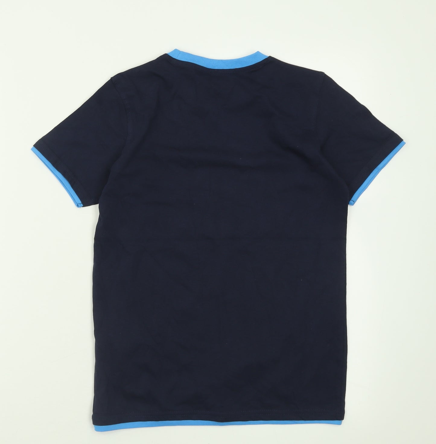 Mountain Warehouse Boys Blue  Cotton Basic T-Shirt Size 9-10 Years Crew Neck Pullover