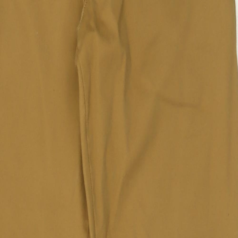 Primark Mens Brown  Cotton Chino Trousers Size 32 in L30 in Slim Button