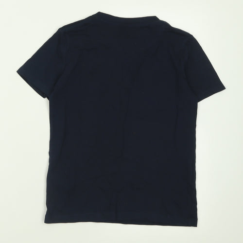 US Polo Assn.  Boys Blue  Cotton Basic T-Shirt Size 8-9 Years Crew Neck Pullover
