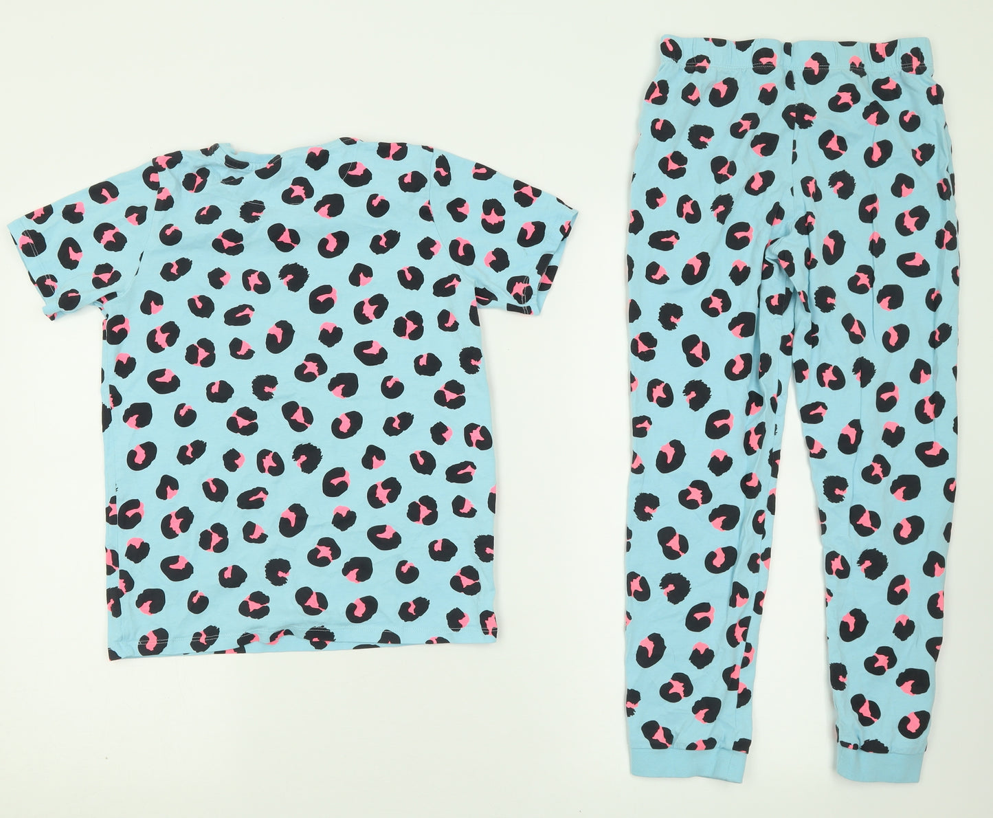 Marks and Spencer Girls Black Animal Print Cotton Cami Pyjama Set Size 9-10 Years  Pullover
