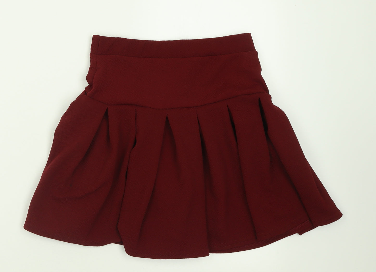 Boohoo Womens Red  Polyester A-Line Skirt Size 8