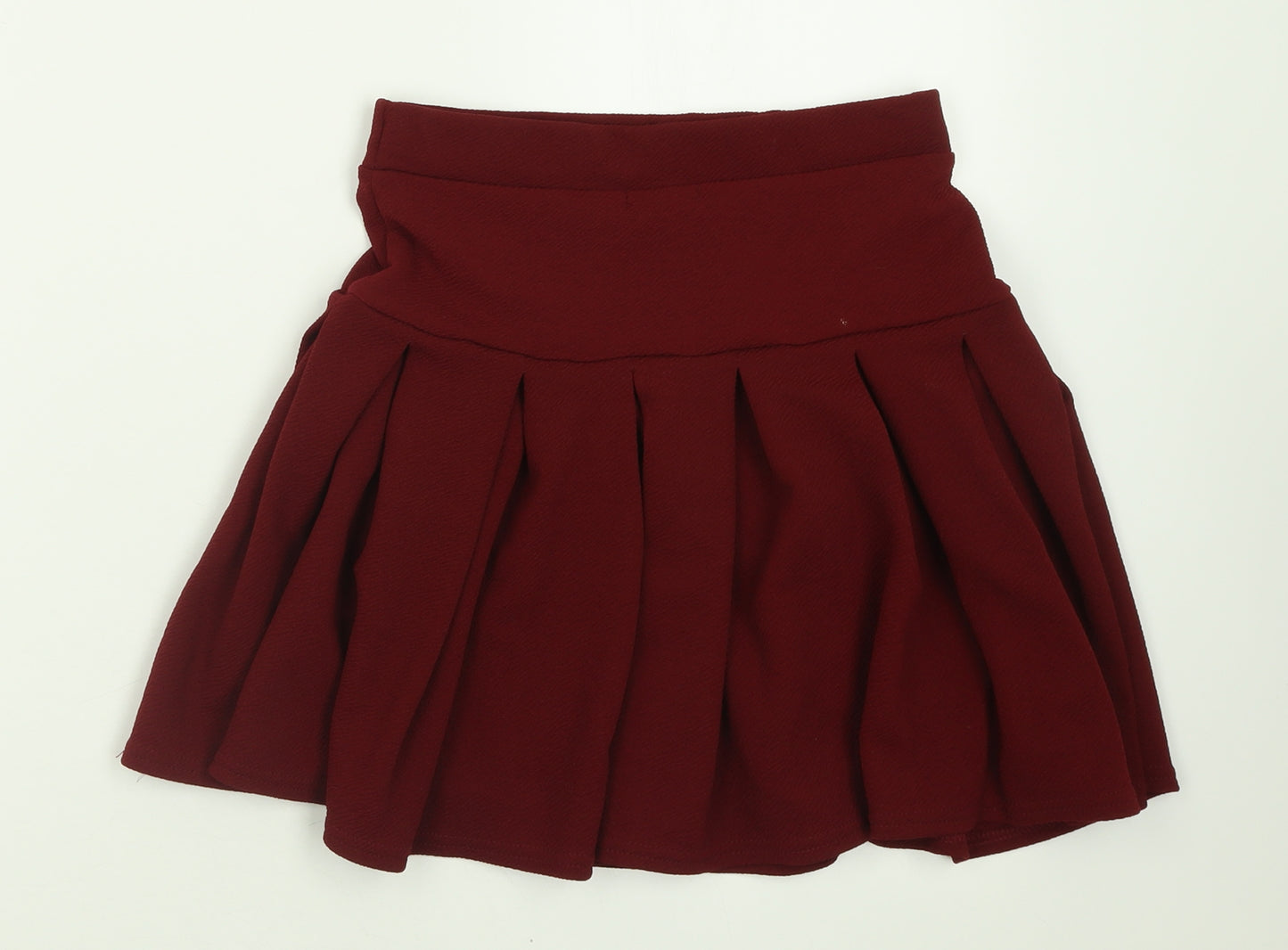 Boohoo Womens Red  Polyester A-Line Skirt Size 8