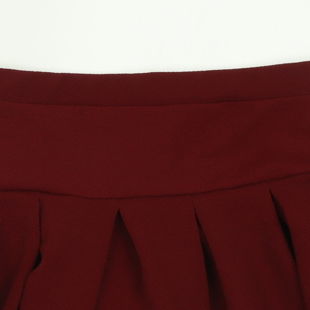 Boohoo Womens Red  Polyester A-Line Skirt Size 8