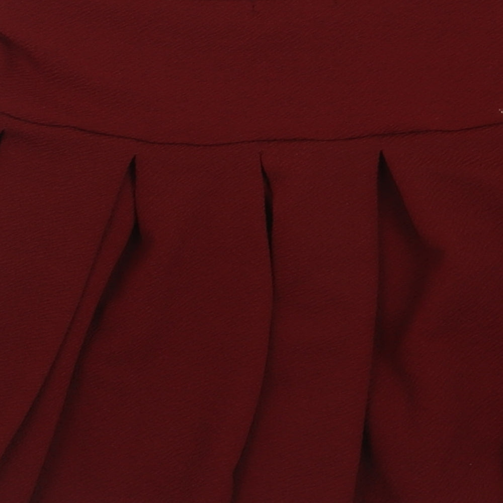 Boohoo Womens Red  Polyester A-Line Skirt Size 8