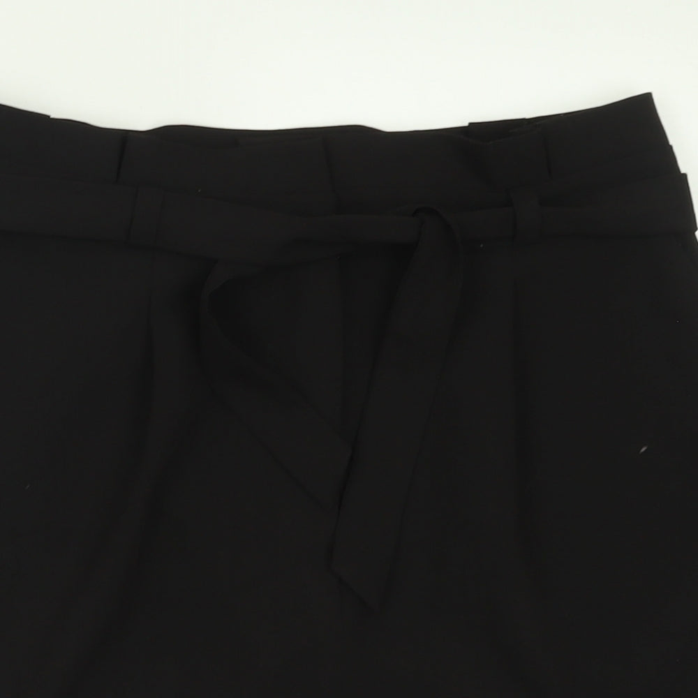 New Look Womens Black  Polyester A-Line Skirt Size 10   Hook & Eye