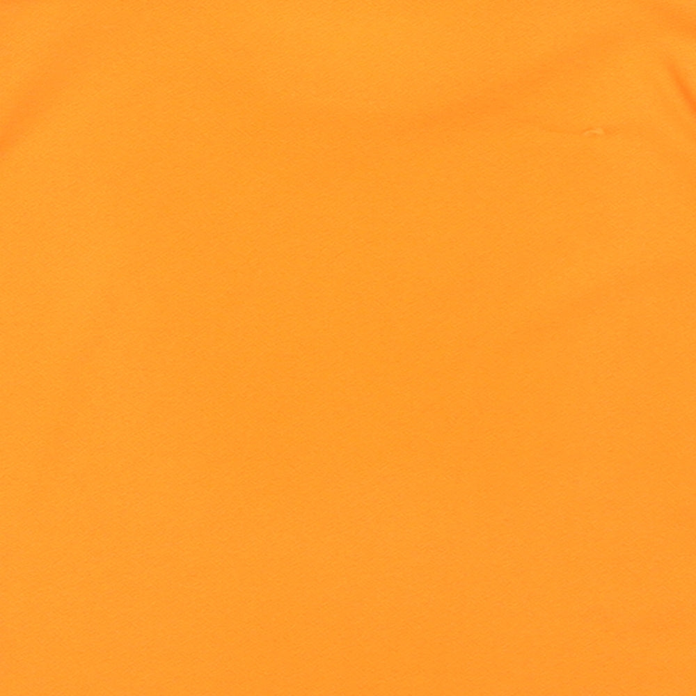 PRETTYLITTLETHING Womens Orange  Polyester Cropped T-Shirt Size 6 Crew Neck