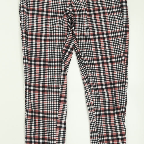 SheIn Womens Pink Check Polyester Trousers  Size S L28 in Regular