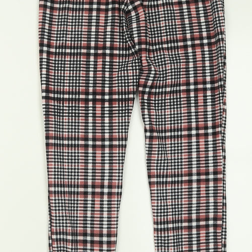 SheIn Womens Pink Check Polyester Trousers  Size S L28 in Regular