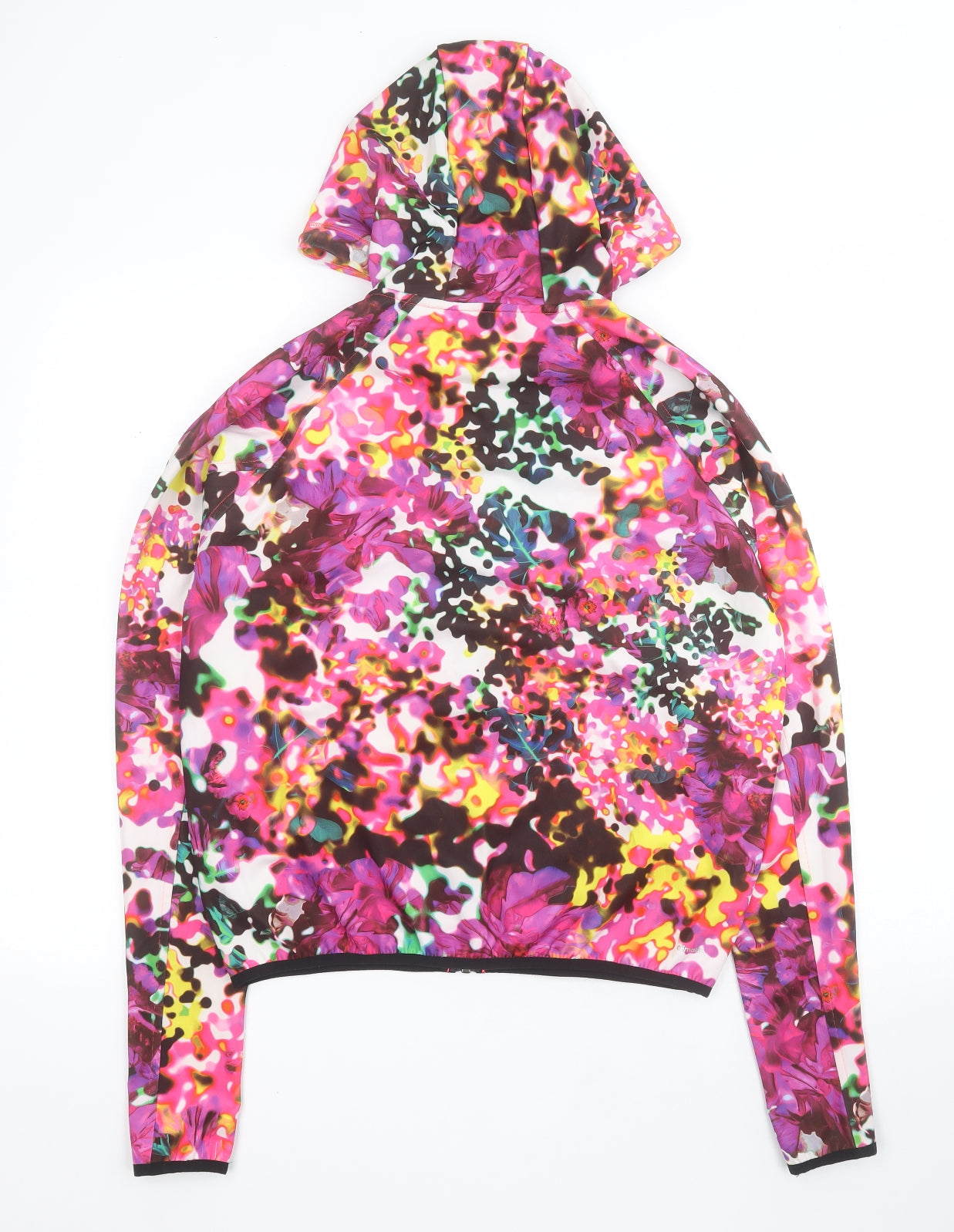 adidas Womens Multicoloured Geometric Polyester Full Zip Hoodie Size S  Zip