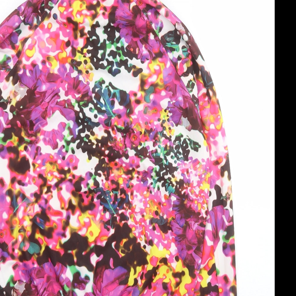 adidas Womens Multicoloured Geometric Polyester Full Zip Hoodie Size S  Zip