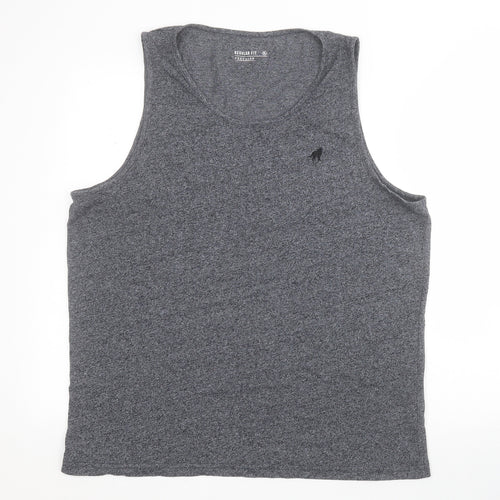 Peacocks Mens Grey  Polyester Basic T-Shirt Size XL Round Neck Pullover