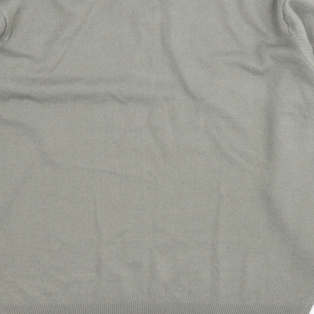 Lyle & Scott Mens Green V-Neck  Acrylic Pullover Jumper Size M