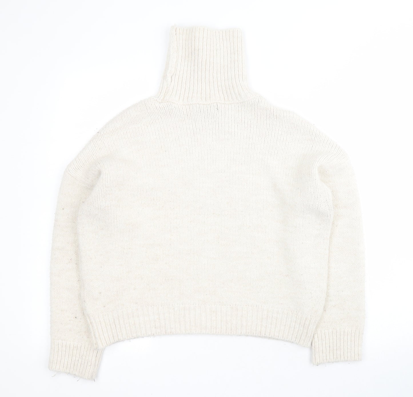 Primark Womens Beige Roll Neck  Acrylic Pullover Jumper Size M