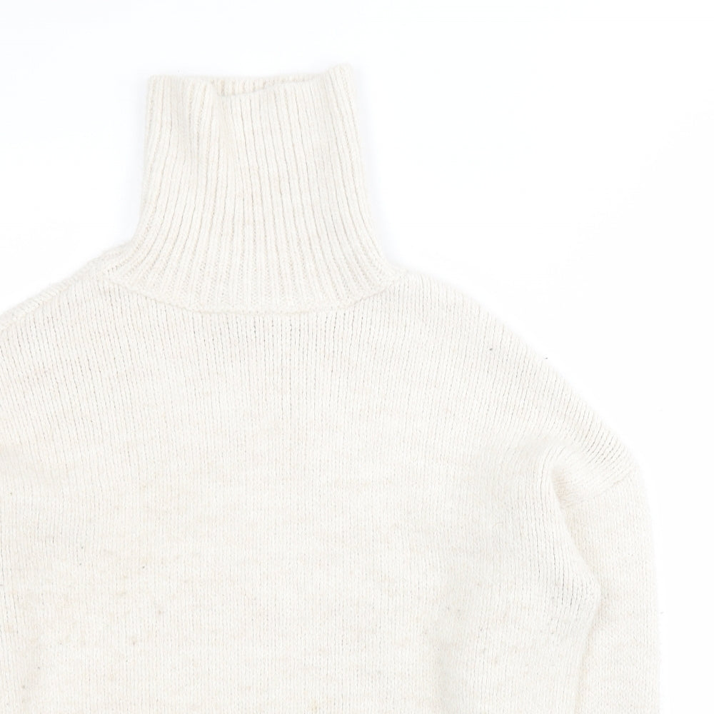 Primark Womens Beige Roll Neck  Acrylic Pullover Jumper Size M